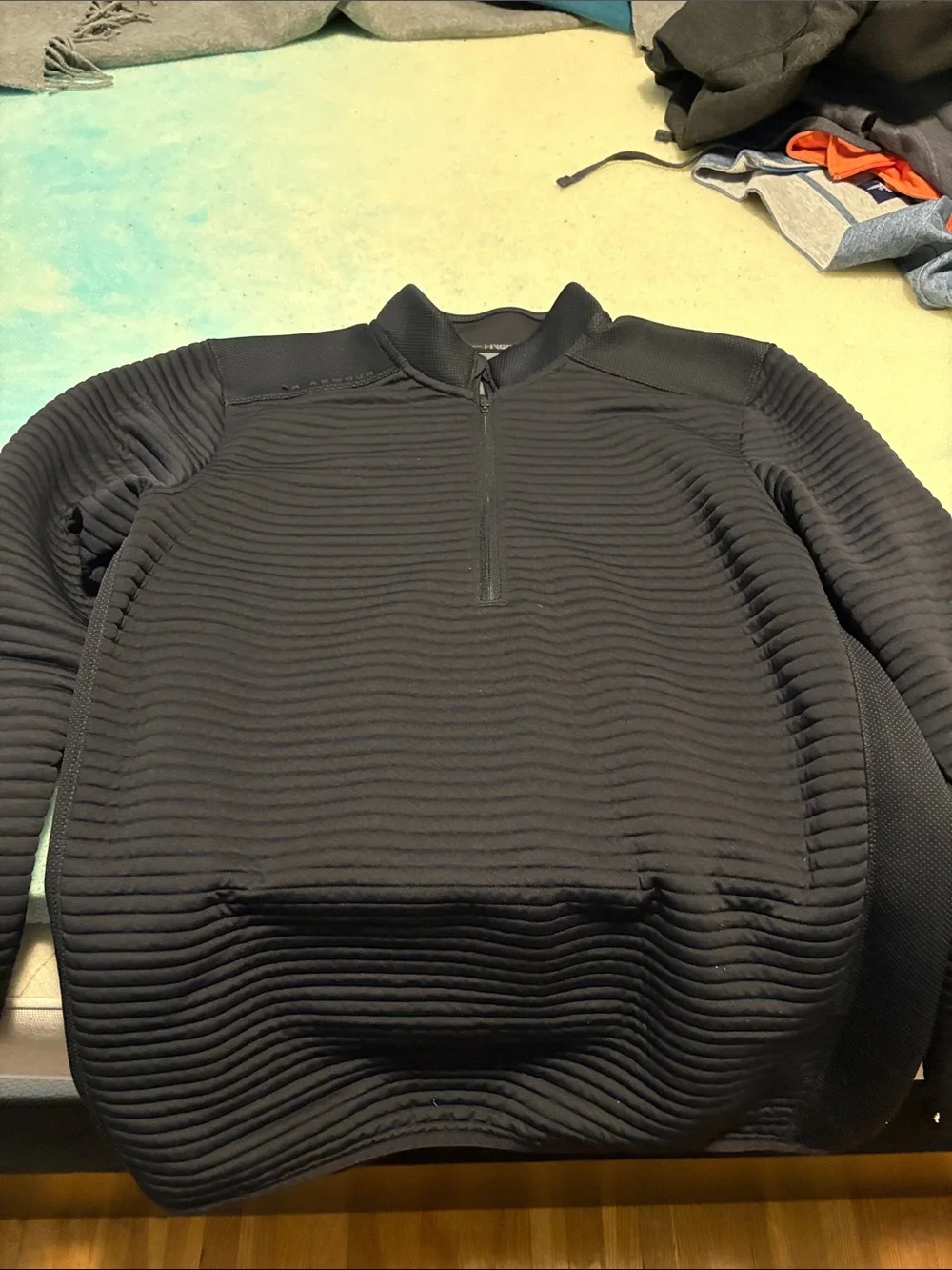 Under Armour Golf Men's Black Ribbed Quarter-Zip Pullover